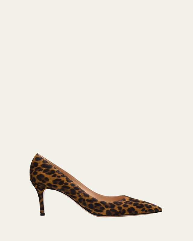 Gianvito Leopard-Print Suede Pumps